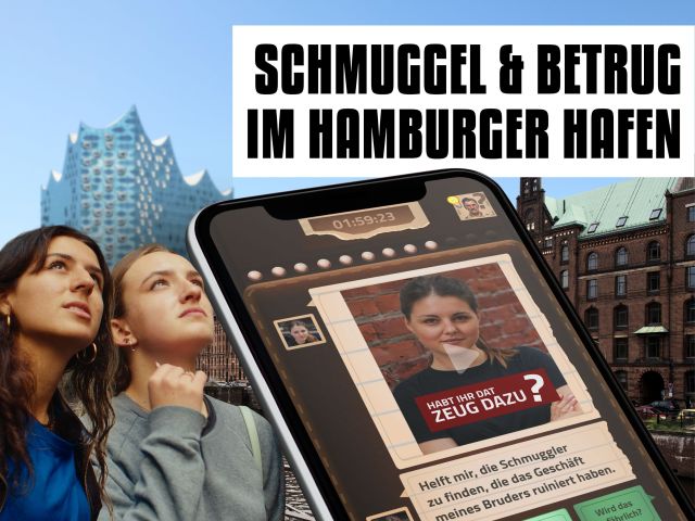 Stadtrallye Hamburg: Digitale Schnitzeljagd für Schulklassen durch die Speicherstadt. Schüler werden zu Detektiven auf Schmugglerjagd.